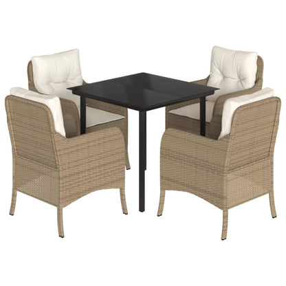 Garden Dining Set Beige, Black