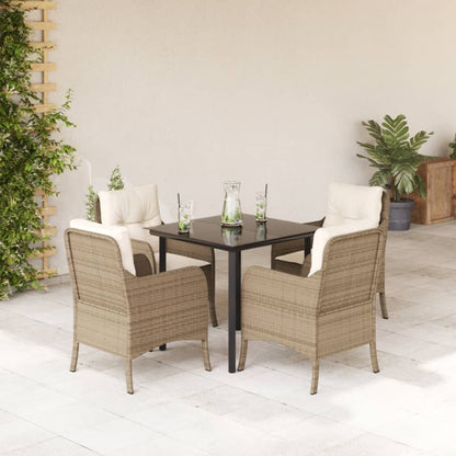 Garden Dining Set Beige, Black