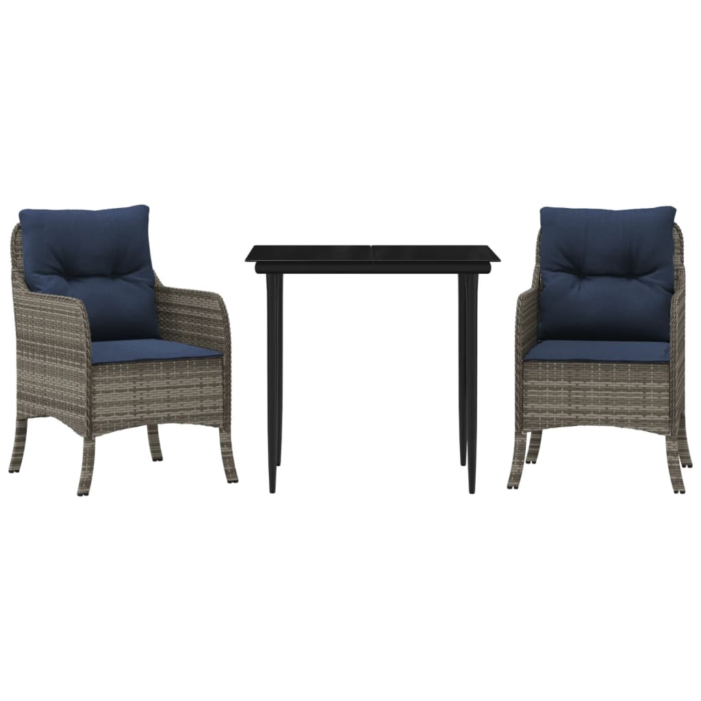 Garden Dining Set Gray, Black, Navy Blue
