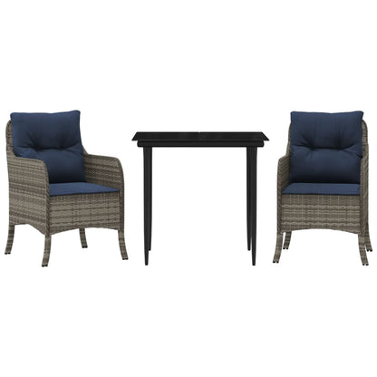 Garden Dining Set Gray, Black, Navy Blue