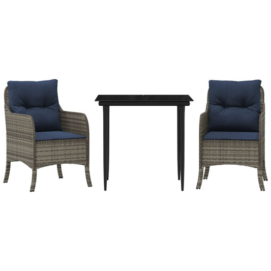 Garden Dining Set Gray, Black, Navy Blue