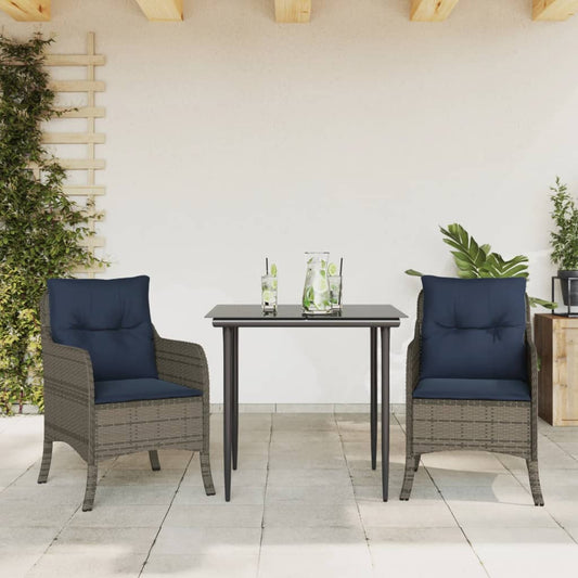 Garden Dining Set Gray, Black, Navy Blue
