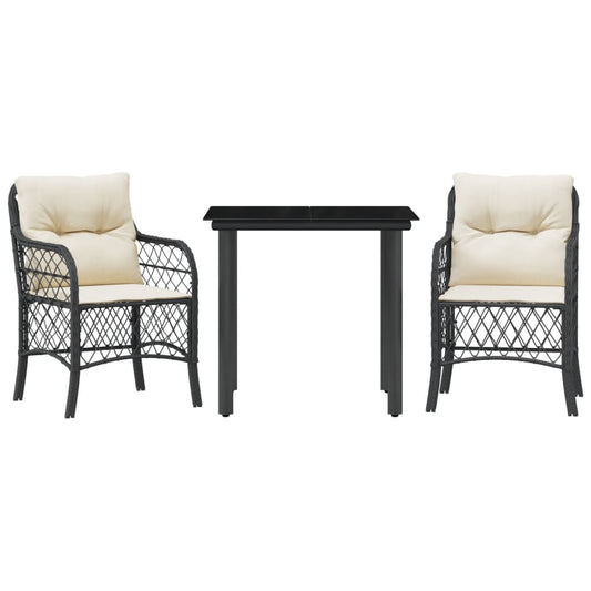 Bistro Set Black, Cream White