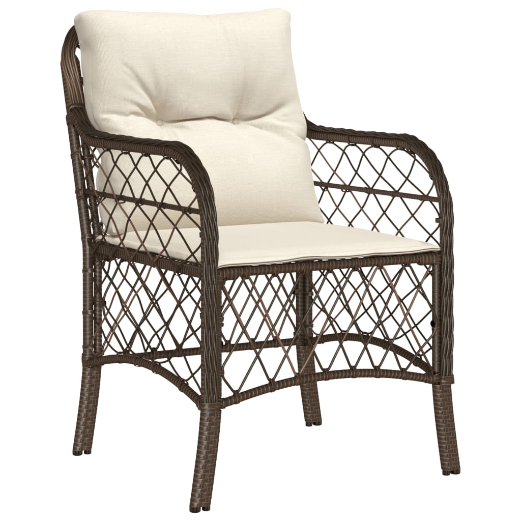 Bistro Set Brown, Cream White, Black
