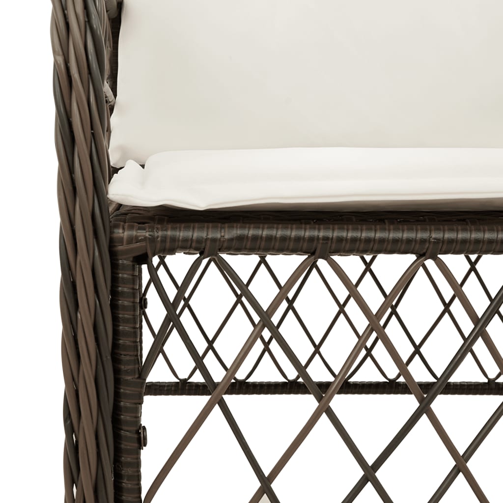 Bistro Set Brown, Cream White, Black