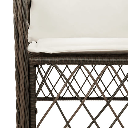 Bistro Set Brown, Cream White, Black