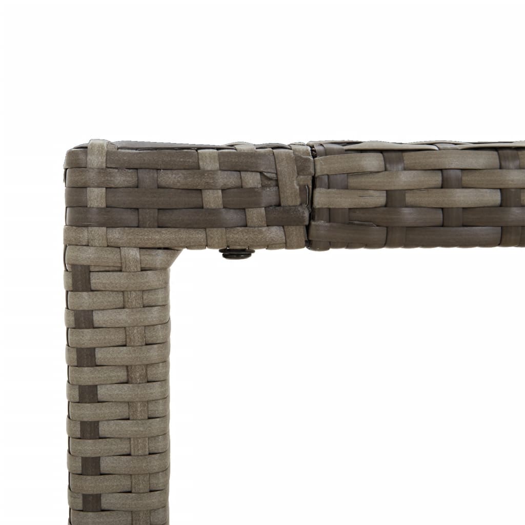 Garden Dining Set Grey PE rattan Medium Adjustable Feet