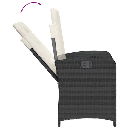 Garden Dining Set Black, Cream