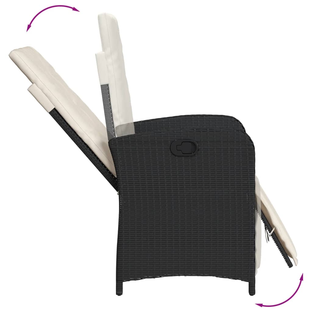 Garden Dining Set Black, Cream