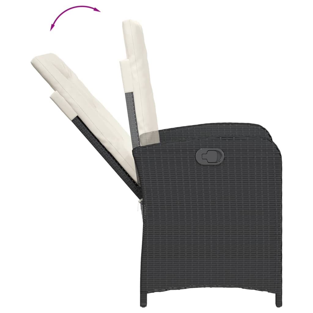 Garden Dining Set Black PE Rattan 31.5 x 31.5 x 29.1 in