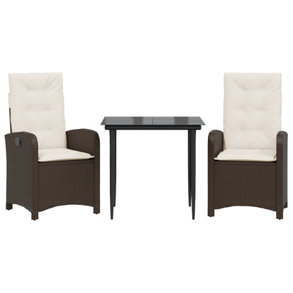Patio Dining Set Set of 2 Brown, Black, Cream White