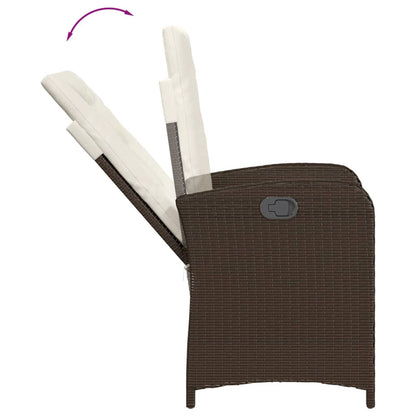 Patio Dining Set Set of 2 Brown, Black, Cream White