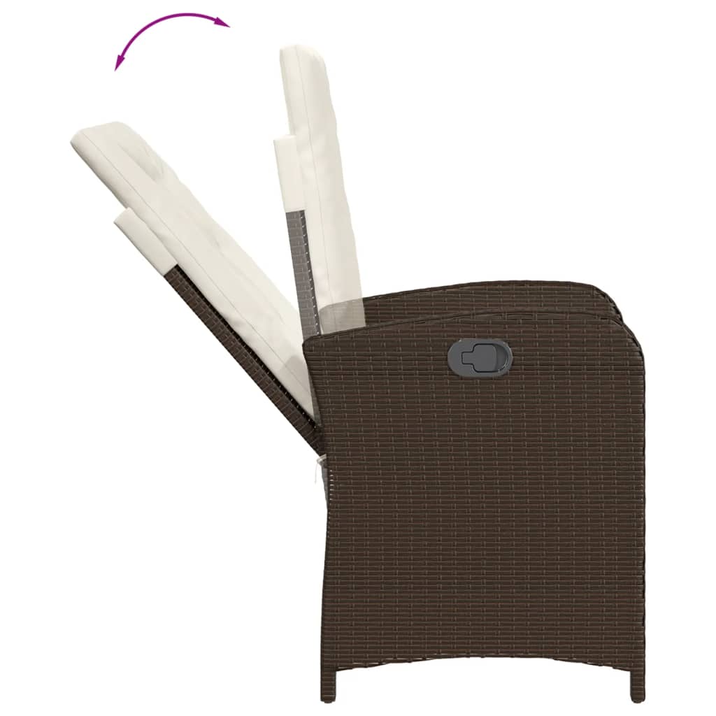 Patio Dining Set Set of 2 Brown, Black, Cream White