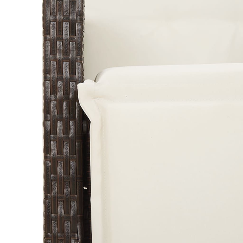 Garden Dining Set Brown, Cream, Black