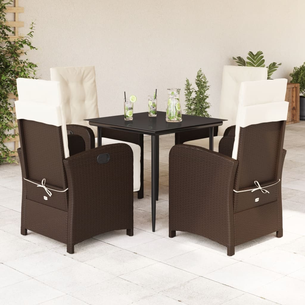 Garden Dining Set Brown, Cream, Black
