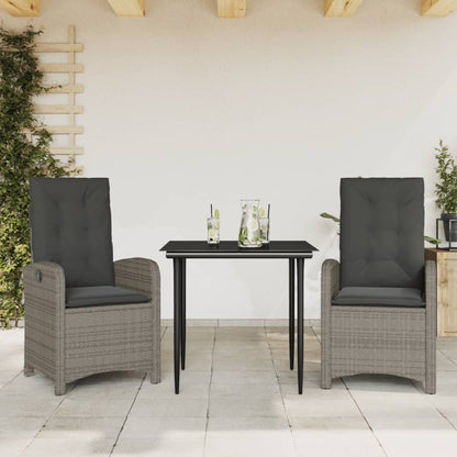 Garden Dining Set Grey, Dark Grey, Black