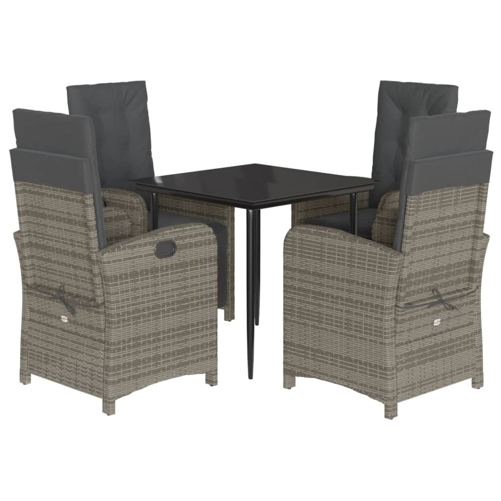 Garden Dining Set Grey, Dark Grey, Black