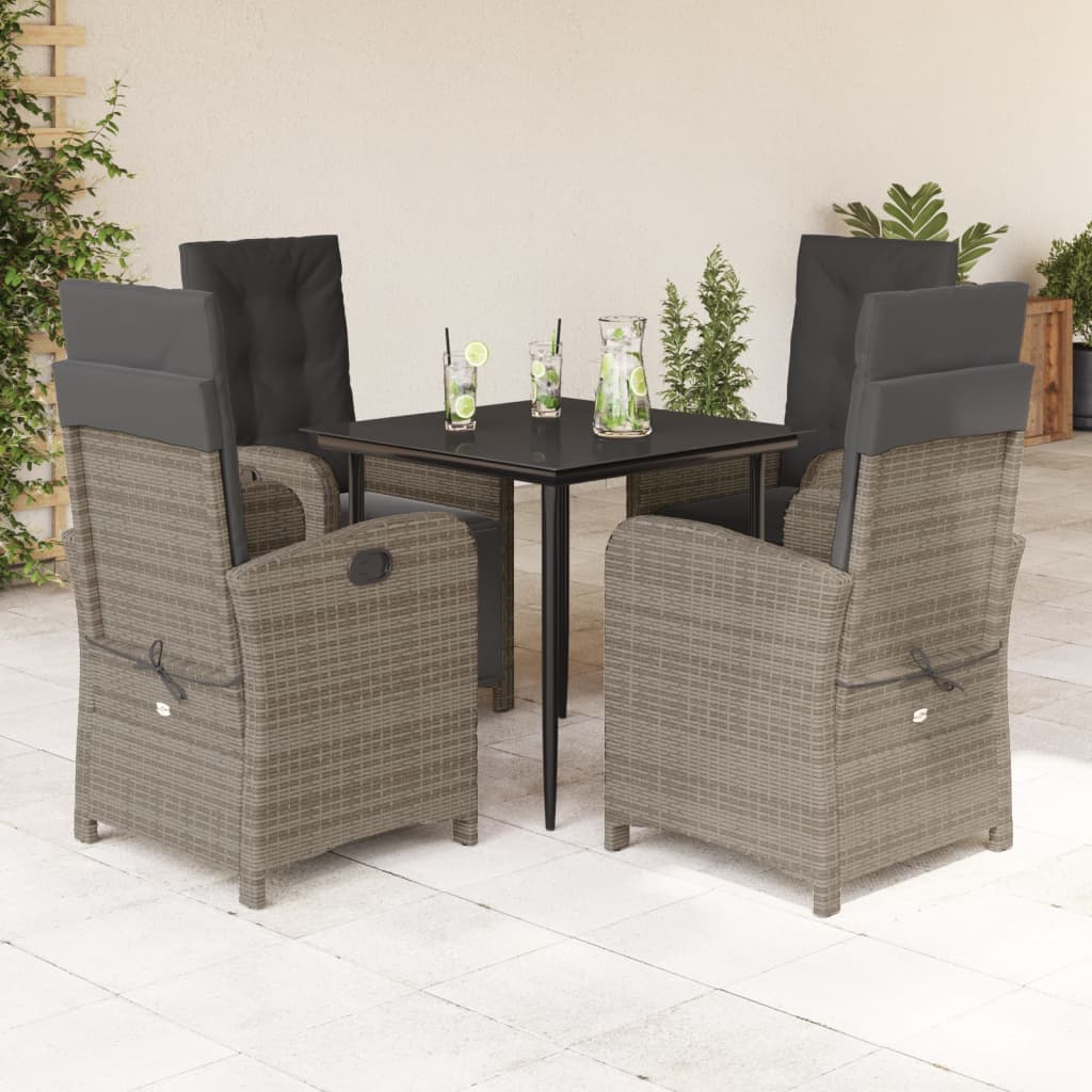 Garden Dining Set Grey, Dark Grey, Black