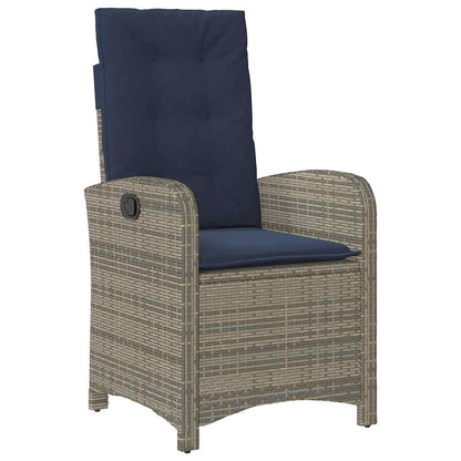 Garden Dining Set Gray PE rattan Medium Adjustable Feet