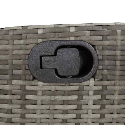 Garden Dining Set Grey PE Rattan Medium Adjustable Footrests