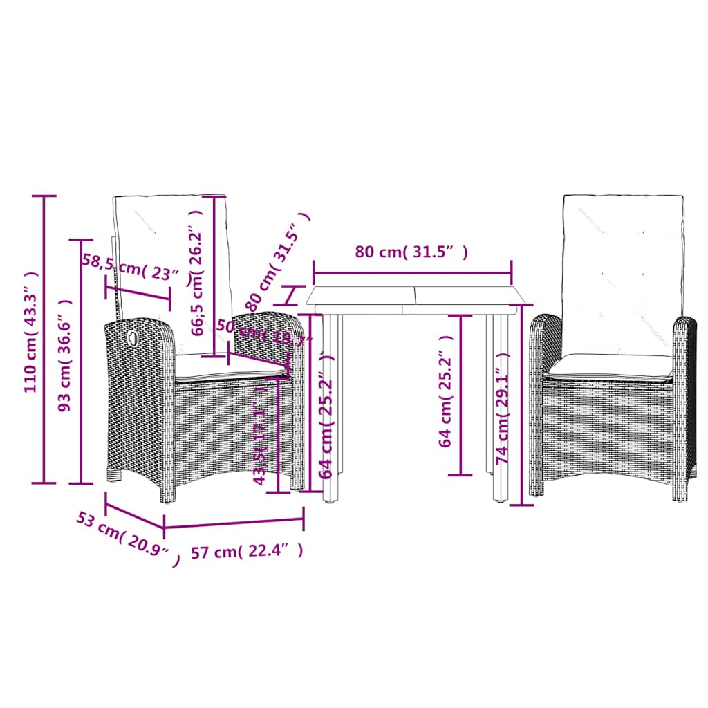 Garden Dining Set Grey