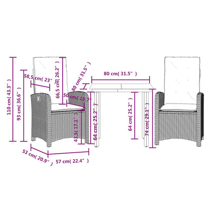 Garden Dining Set Grey