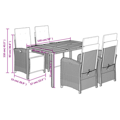 Garden Dining Set Grey