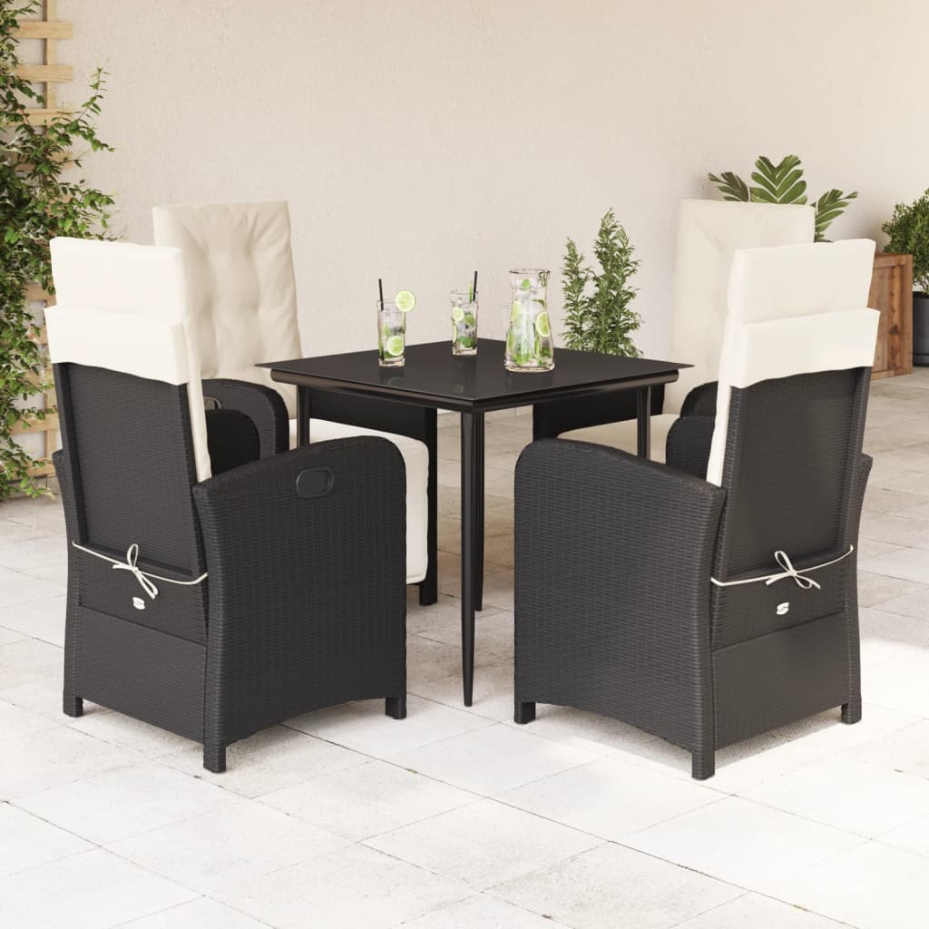 Garden Dining Set Black