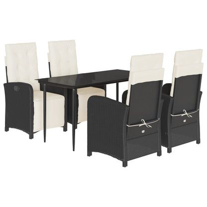 Garden Dining Set Black, Cream white