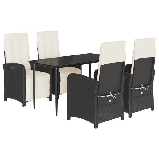 Garden Dining Set Black, Cream white