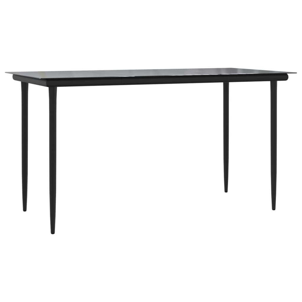 Garden Dining Set Black, Cream white