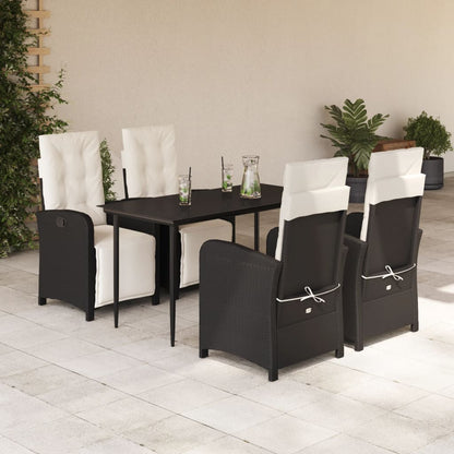 Garden Dining Set Black, Cream white