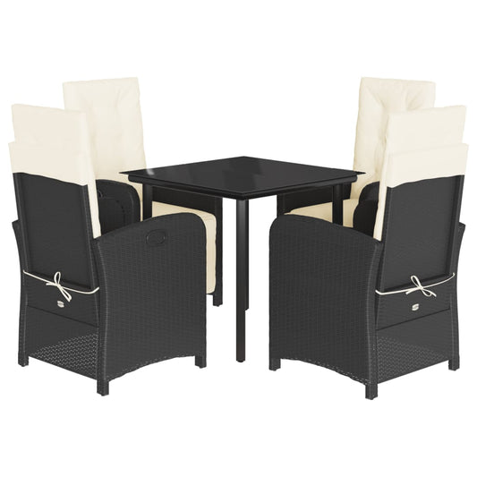 Garden Dining Set Black, Cream white