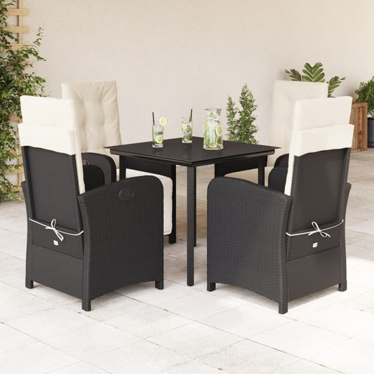 Garden Dining Set Black, Cream white