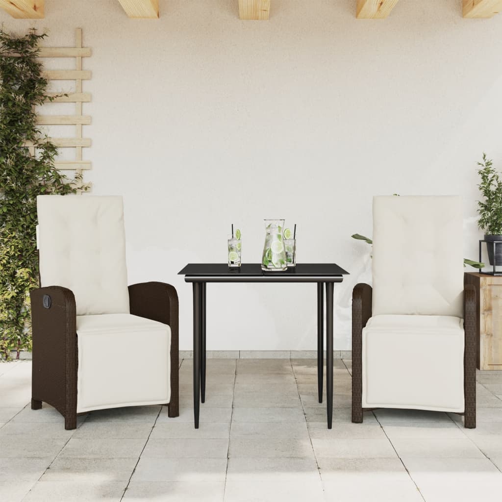 Bistro Set Brown, Black
