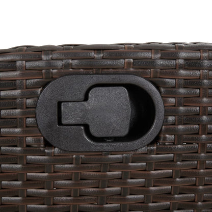 Bistro Set Brown PE Rattan Medium Adjustable Footrests