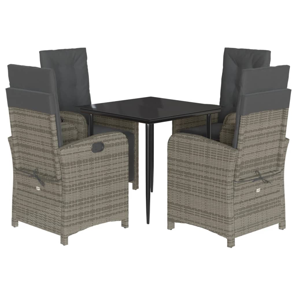 Garden Dining Set Grey, Black, Dark grey