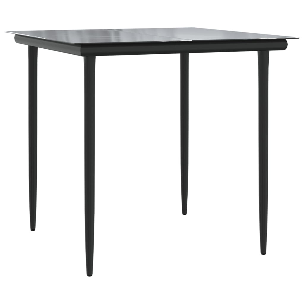 Garden Dining Set Black PE rattan Medium Removable Covers