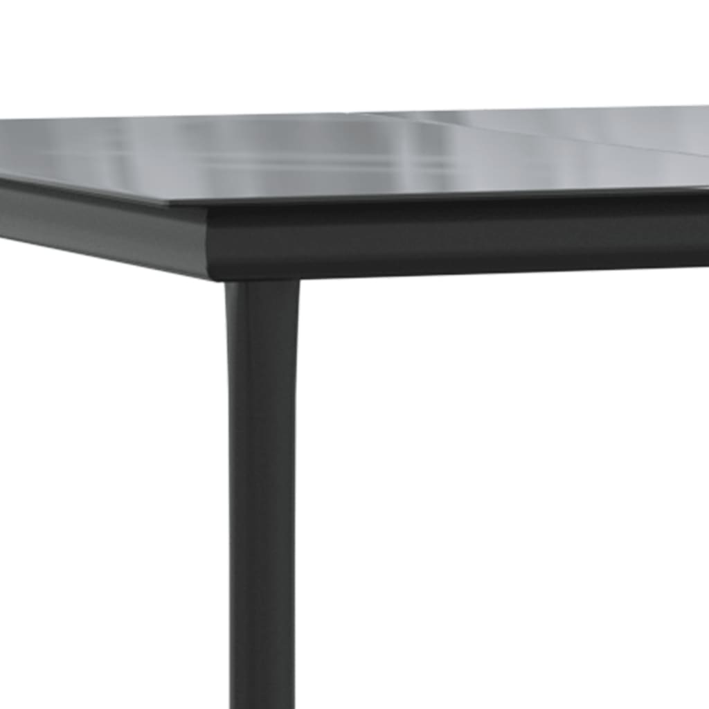 Garden Dining Set Black PE rattan Medium Removable Covers