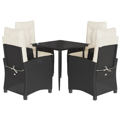 Garden Dining Set Black, Cream White