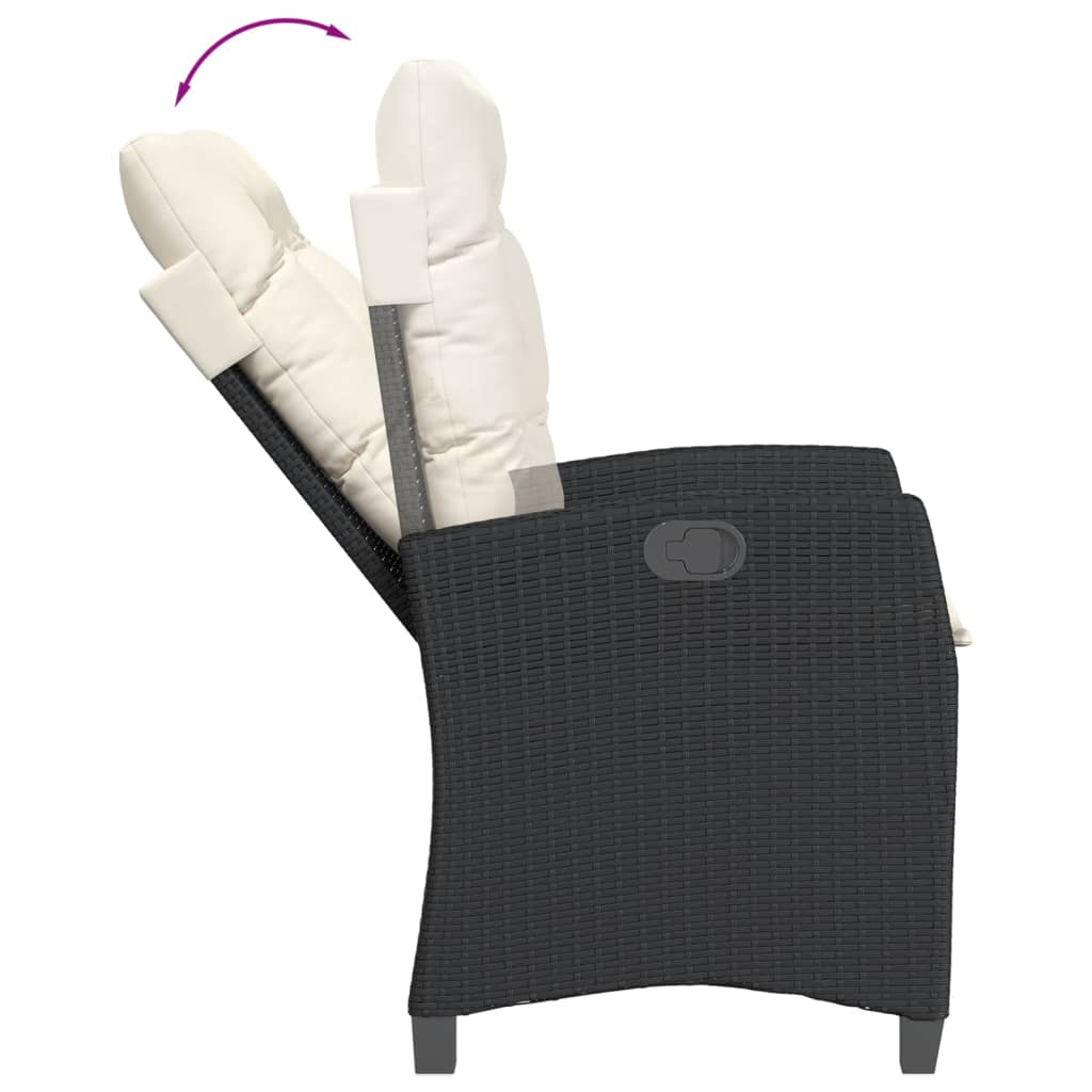 Garden Dining Set Black, Cream White