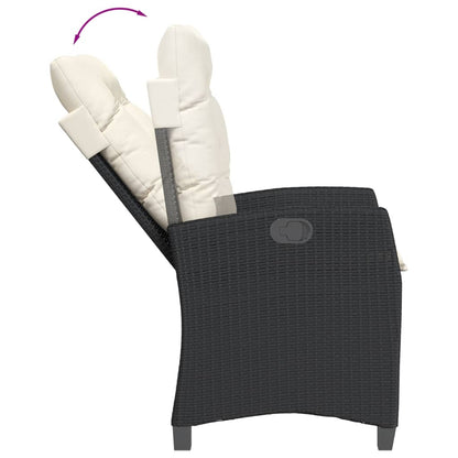Garden Dining Set Black, Cream White