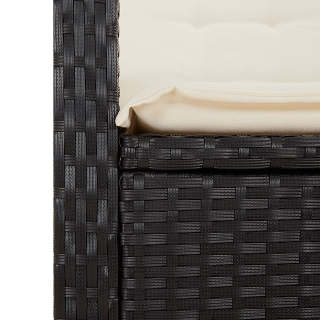 Garden Dining Set Black, Cream White