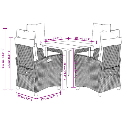 Garden Dining Set Black, Cream White