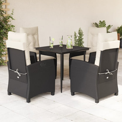 Garden Dining Set Black, Cream White