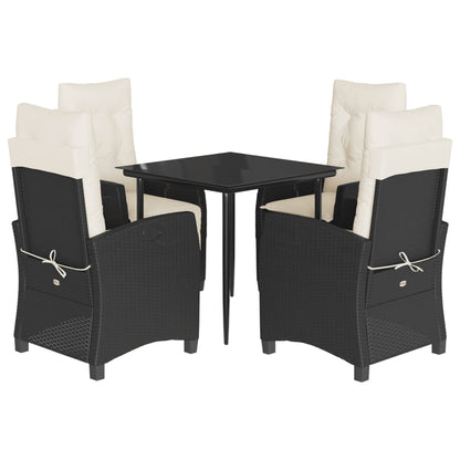 Garden Dining Set Black, Cream White