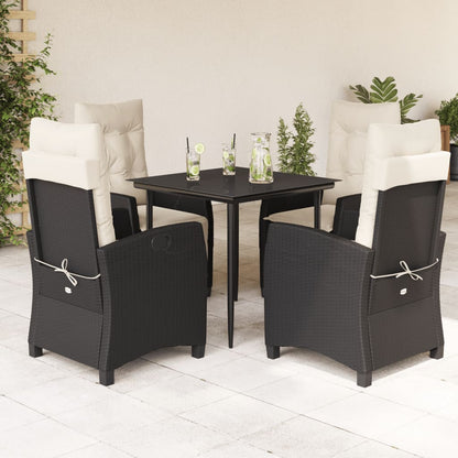 Garden Dining Set Black, Cream White