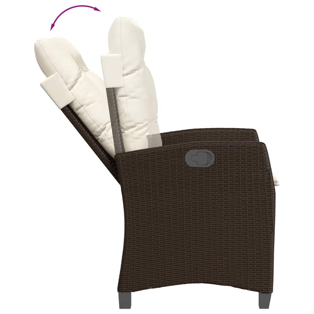 Garden Dining Set Brown, Black, Cream