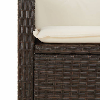 Garden Dining Set Brown, Black, Cream