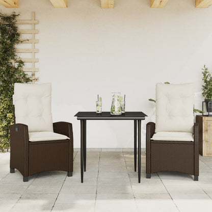 Garden Dining Set Brown, Black, Cream
